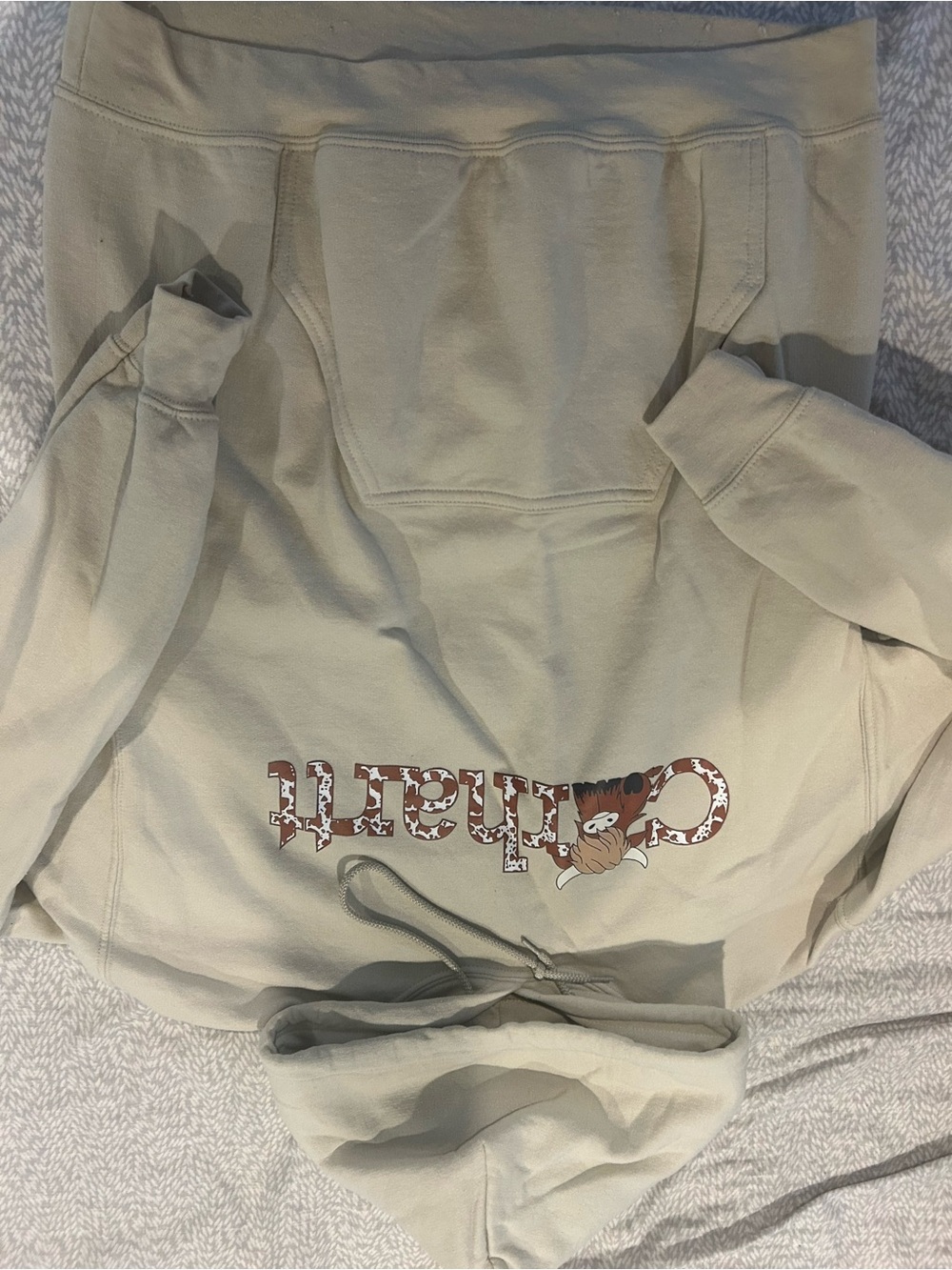 Gildan Cream Pullover Hoodie - Cozy Fleece Interior